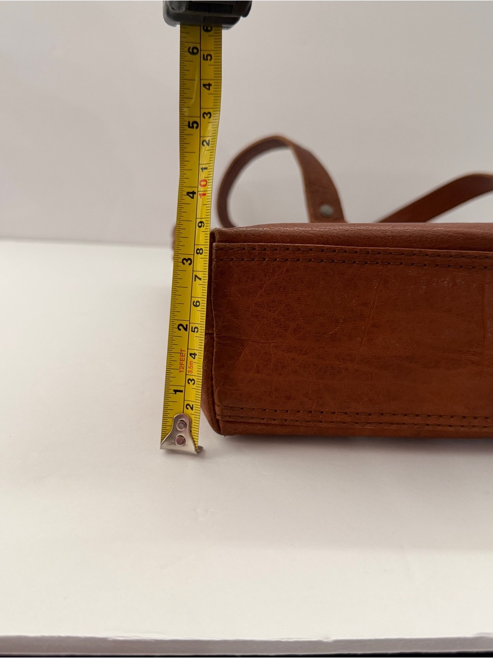 SPIKES & SPARROW Leather Laptop Bag Shoulder Tote Purse zip in Brandy Cognac - Picture 7 of 15